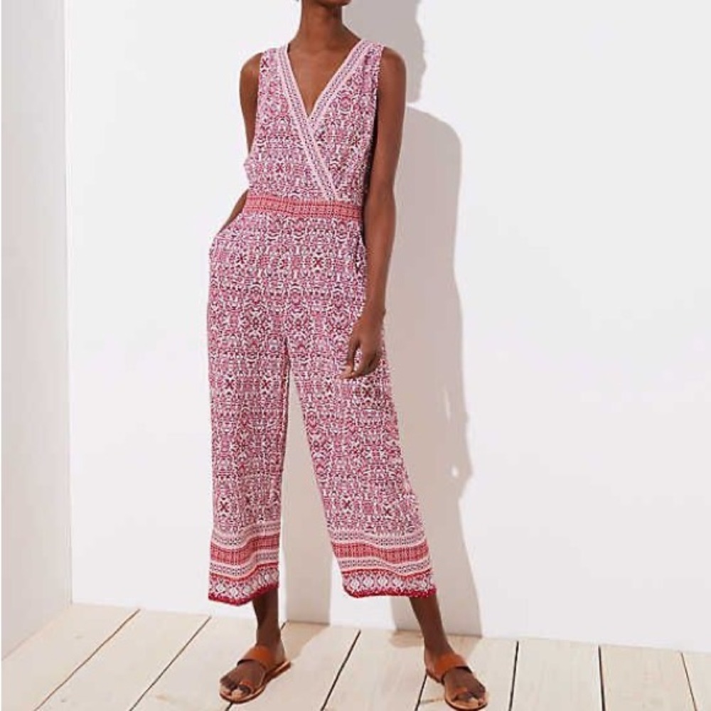NWT Loft Beach Red Jumpsuit - XS